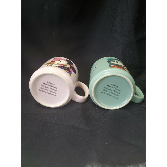 Disney Lot of 2 Mickey and Minnie Mouse Coffee Cups vintage pink green Thailand - Picture 9 of 12